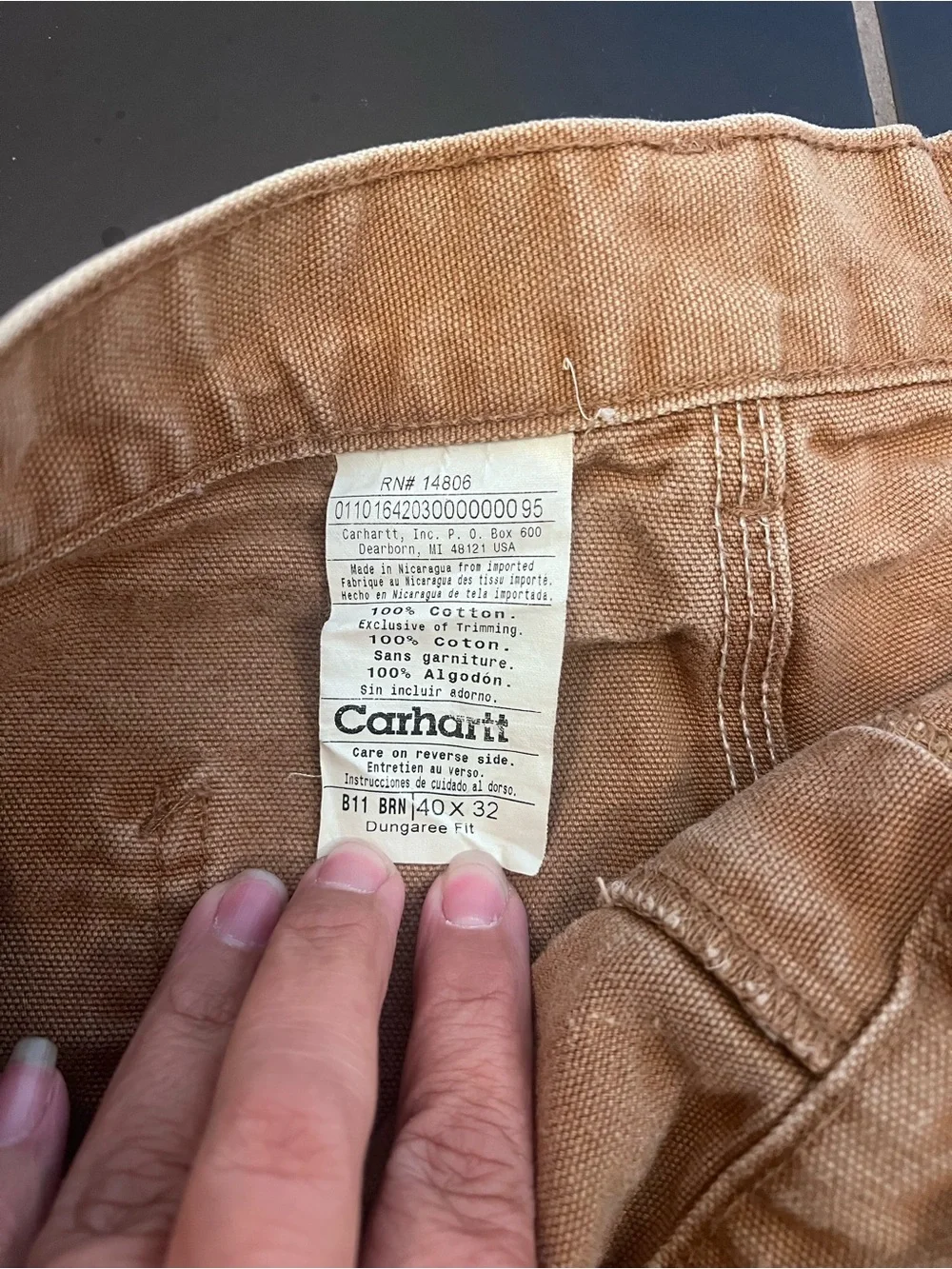 Vintage Carhartt Men's Relaxed Work Pants Cotton Canvas Worn in Distressed 40/32